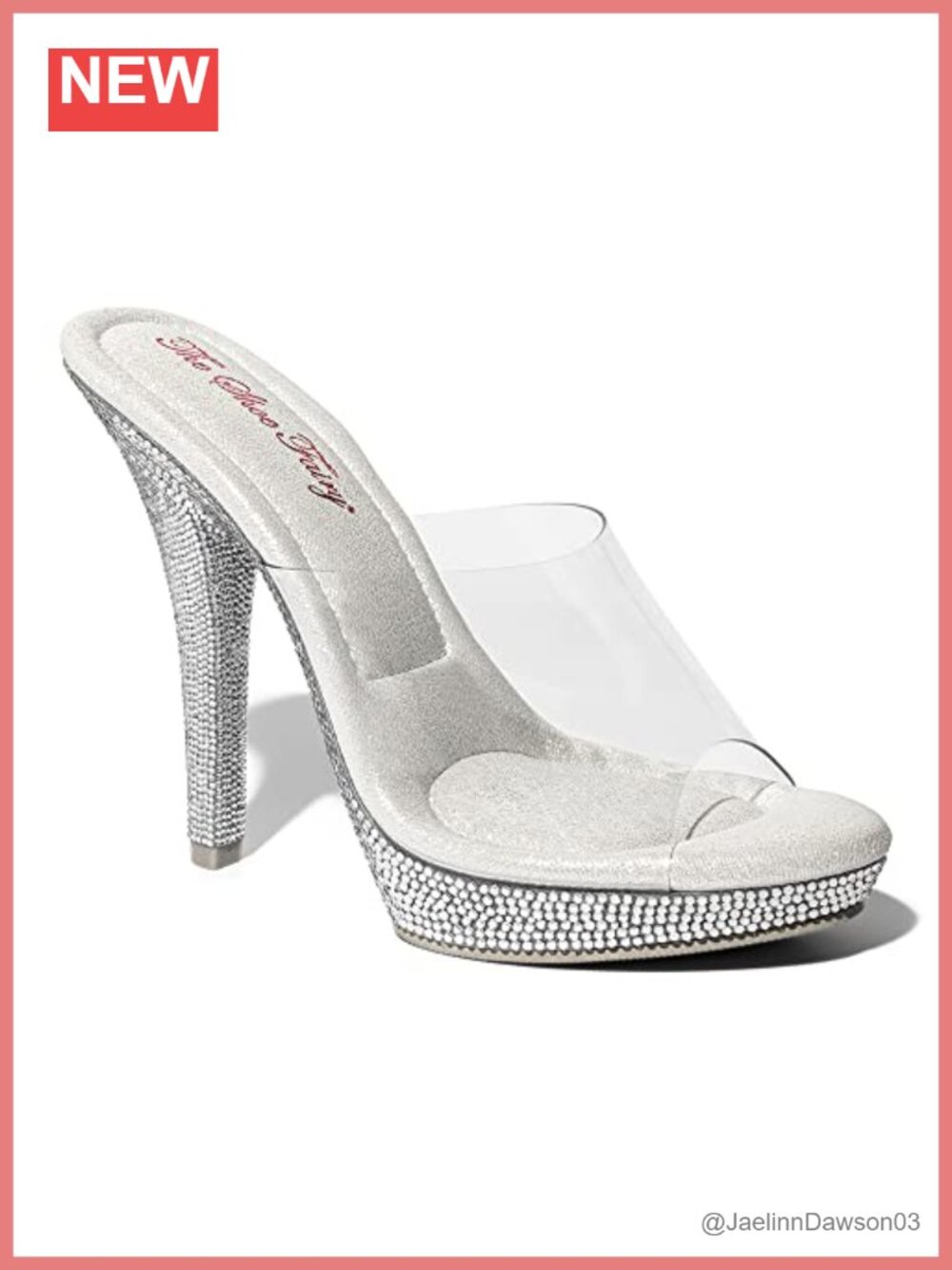 Clear Rhinestone Mule Heel Competition Bodybuilding Fitness Wedding